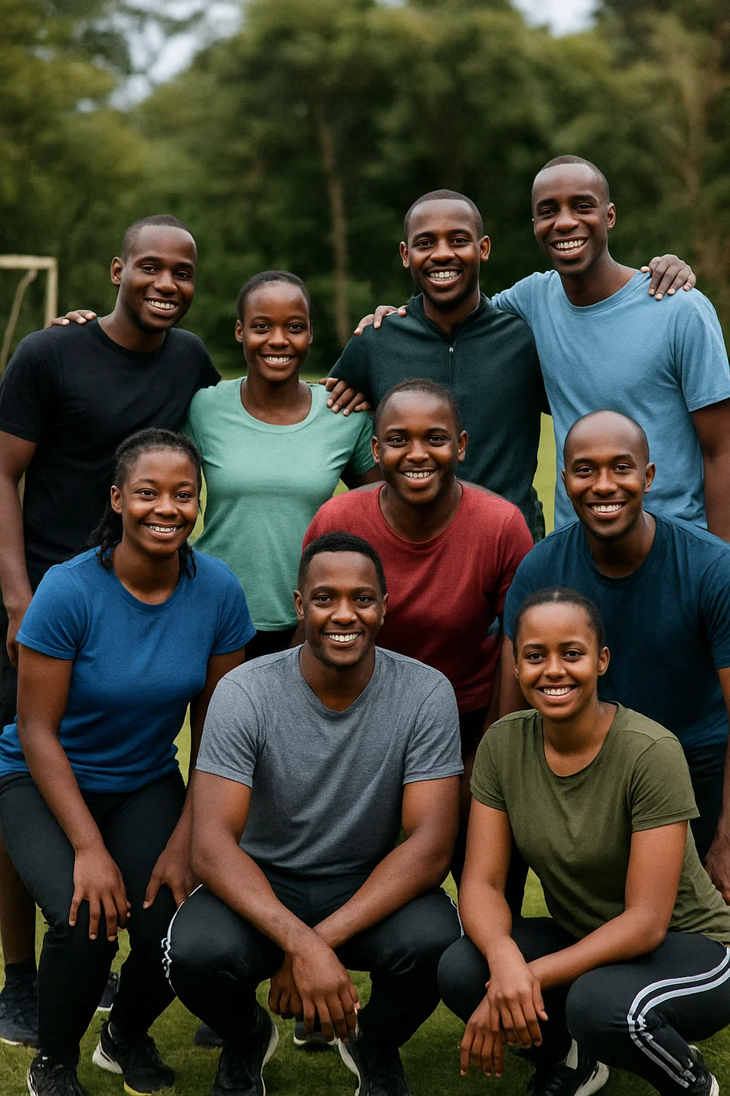 Group training session outdoors